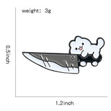 Cat With A Knife Enamel Pin